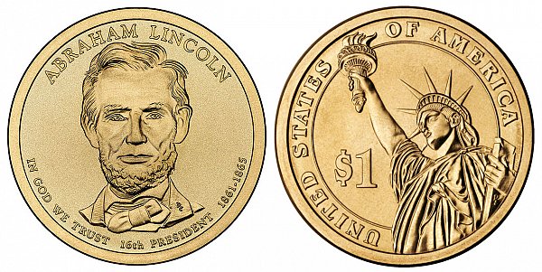 2010 P Abraham Lincoln Presidential Dollar Coin 