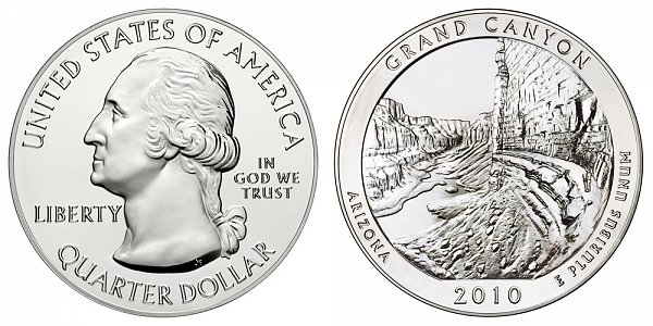2010 Grand Canyon 5 Ounce Bullion Coin - 5 oz Silver 
