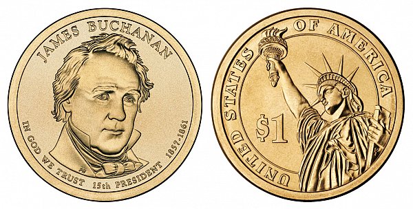 2010 D James Buchanan Presidential Dollar Coin 