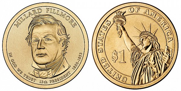 2010 P Millard Fillmore Presidential Dollar Coin 