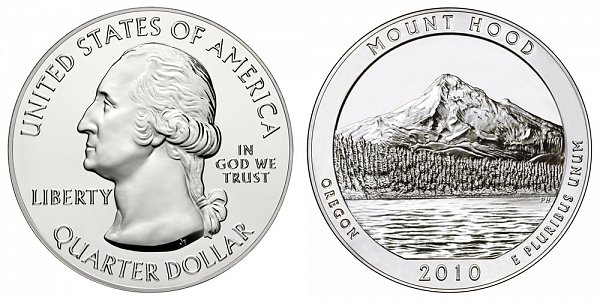 2010 Mount Hood 5 Ounce Bullion Coin - 5 oz Silver 