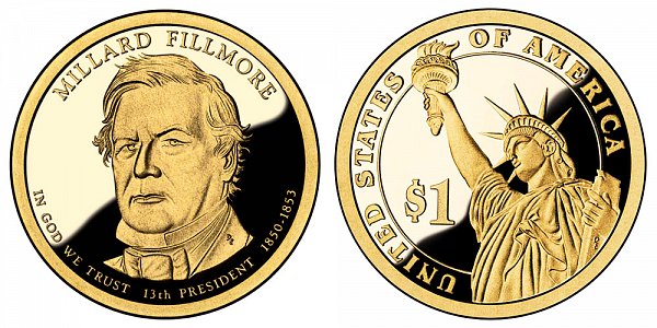 2010 S Proof Millard Fillmore Presidential Dollar Coin 