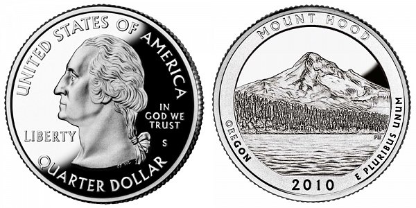 2010 S Proof Mount Hood National Park Quarter - Oregon 