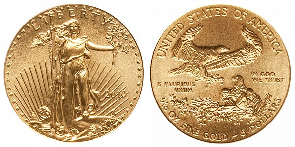 2010 Tenth Ounce American Gold Eagle - 1/10 oz Gold $5 