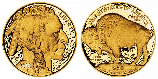 2010 W Proof One Ounce Gold American Buffalo - 1 oz Gold $50 
