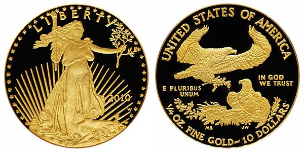 2010 W Proof Quarter Ounce American Gold Eagle - 1/4 oz Gold $10 