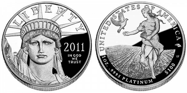 2011 W Proof One Ounce American Platinum Eagle - 1 oz Platinum $100 