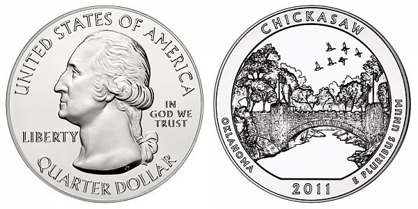 2011 Chickasaw 5 Ounce Bullion Coin - 5 oz Silver 