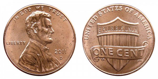 2011 D Lincoln Shield Cent Penny 