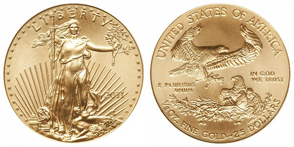 2011 Half Ounce American Gold Eagle - 1/2 oz Gold $25 