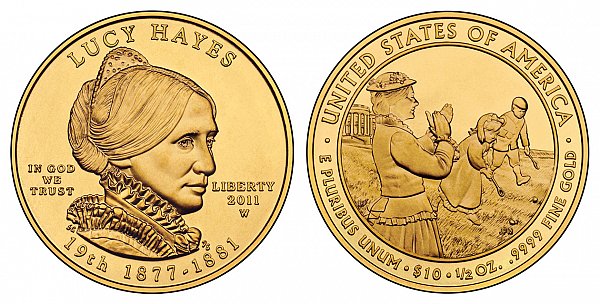 2011 Lucy Hayes First Spouse Gold Coin