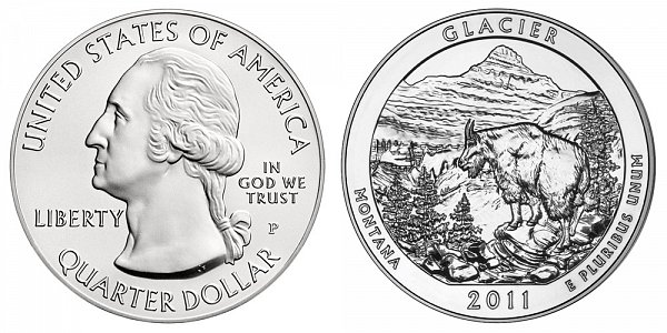 2011 Glacier 5 Ounce Burnished Uncirculated Coin - 5 oz Silver 