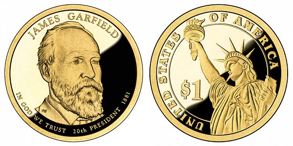 2011 S Proof James A. Garfield Presidential Dollar Coin 