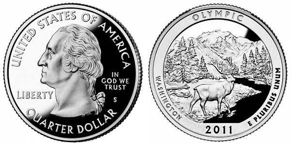 2011 S Silver Proof Olympic National Park Quarter - Washington 