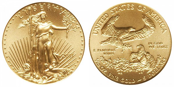 2011 Tenth Ounce American Gold Eagle - 1/10 oz Gold $5 