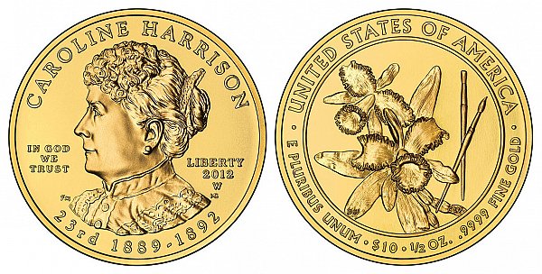 2012 Caroline Harrison First Spouse Gold Coin 