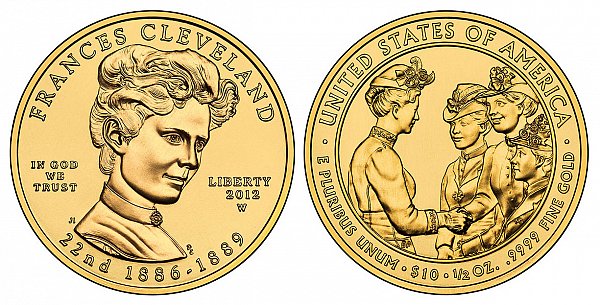 2012 Frances Cleveland 1st Term First Spouse Gold Coin