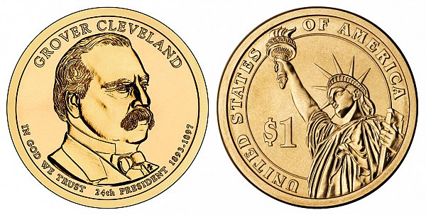 2012 D Grover Cleveland 2nd Term Presidential Dollar Coin 
