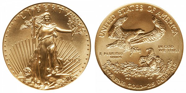 2012 Half Ounce American Gold Eagle - 1/2 oz Gold $25 