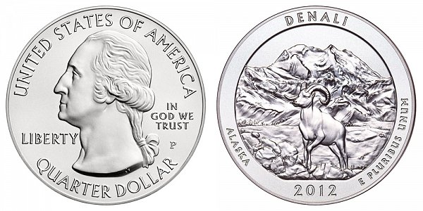 2012 Denali 5 Ounce Burnished Uncirculated Coin - 5 oz Silver 