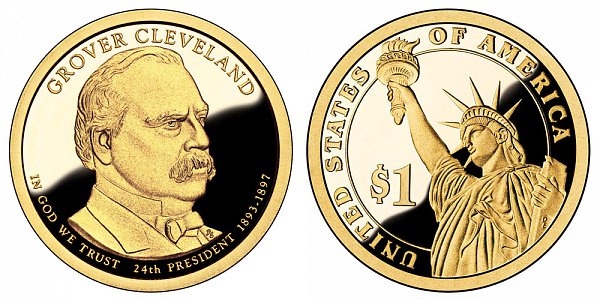 2012 S Proof Grover Cleveland 2nd Term Presidential Dollar Coin 
