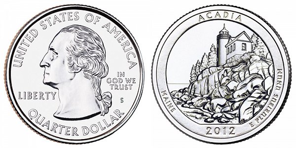 2012 S Uncirculated Acadia National Park Quarter - Maine