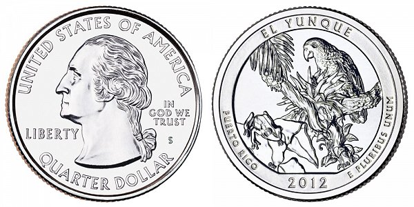 2012 S Uncirculated El Yunque National Forest Quarter - Puerto Rico 