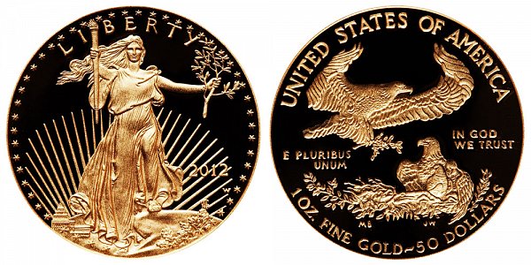 2012 W Proof One Ounce American Gold Eagle - 1 oz Gold $50 