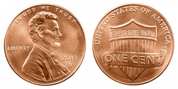 2013 D Lincoln Shield Cent Penny 