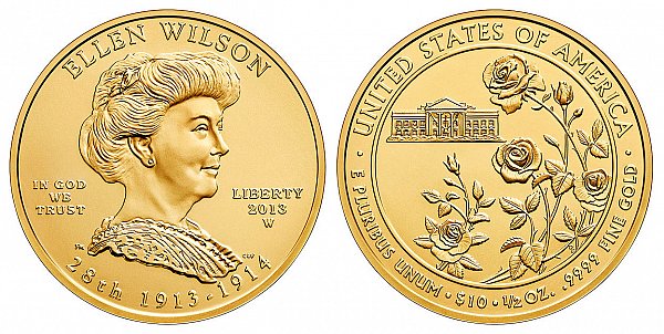 2013 Ellen Wilson First Spouse Gold Coin 