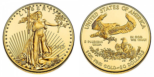 2013 American Gold Eagle - Brilliant Uncirculated $50 1oz One Ounce Gold Bullion