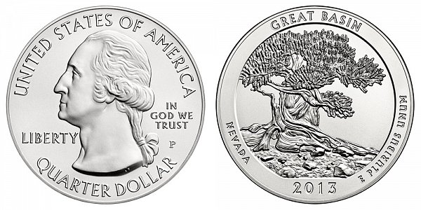 2013 Great Basin 5 Ounce Burnished Uncirculated Coin - 5 oz Silver 