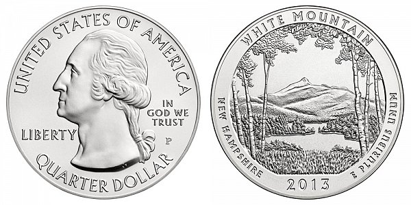 2013 White Mountain 5 Ounce Burnished Uncirculated Coin - 5 oz Silver