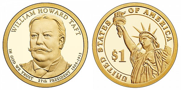 2013 S Proof William Howard Taft Presidential Dollar Coin 