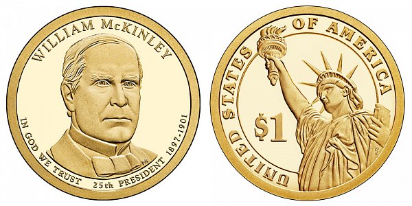 2013 S Proof William McKinley Presidential Dollar Coin 