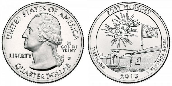 2013 S Uncirculated Fort McHenry National Monument and Historic Shrine Quarter - Maryland