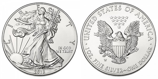 2013 W Burnished Uncirculated American Silver Eagle 