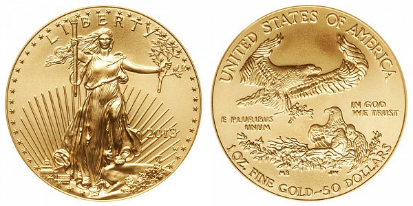 2013 W Burnished Uncirculated One Ounce American Gold Eagle - 1 oz Gold $50 