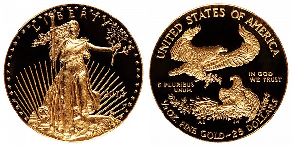 2013 W Proof Half Ounce American Gold Eagle - 1/2 oz Gold $25 