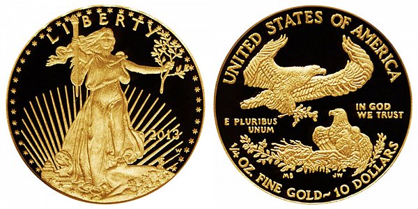 2013 W Proof Quarter Ounce American Gold Eagle - 1/4 oz Gold $10 