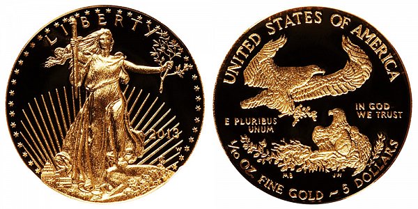2013 W Proof Tenth Ounce American Gold Eagle - 1/10 oz Gold $5 