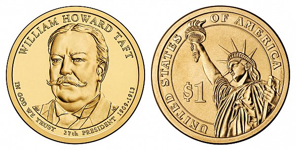 2013 D William Howard Taft Presidential Dollar Coin 