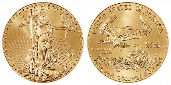 2014 Half Ounce American Gold Eagle - 1/2 oz Gold $25 