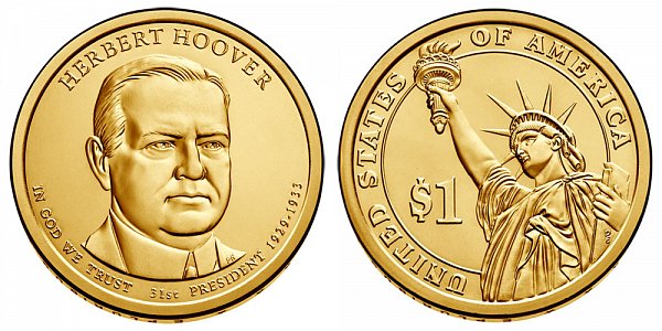 2014 P Herbert Hoover Presidential Dollar Coin