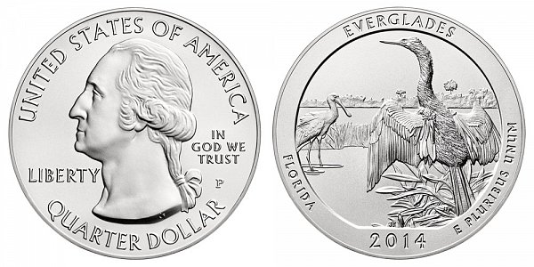 2014 Everglades 5 Ounce Burnished Uncirculated Coin - 5 oz Silver