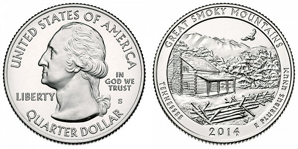 2014 S Uncirculated Great Smoky Mountains National Park Quarter - Tennessee 
