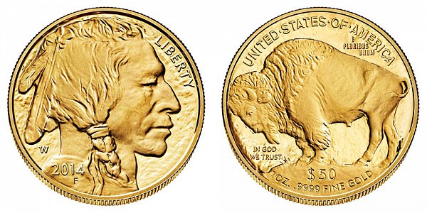 2014 W One Ounce American Gold Buffalo - $50 1oz Gold 