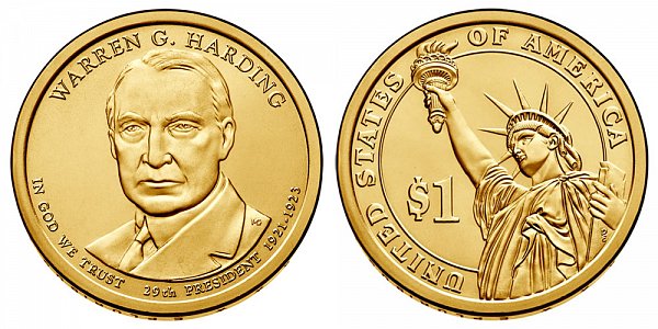 2014 P Warren G. Harding Presidential Dollar Coin 