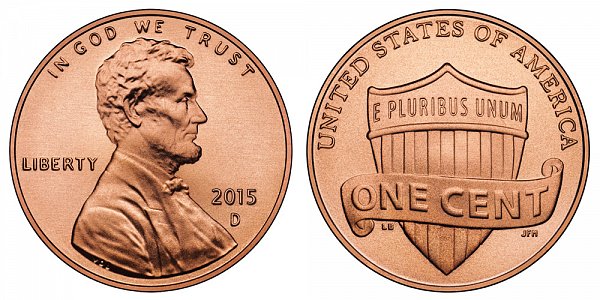 2015 D Lincoln Shield Cent Penny 