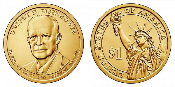 2015 D Dwight D. Eisenhower Presidential Dollar Coin